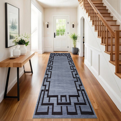 Oxford Homeware Printed Rug, Non-Slip Pet Friendly, Living Room Rugs And Hallways Runner, (Nico, 60X220Cm)