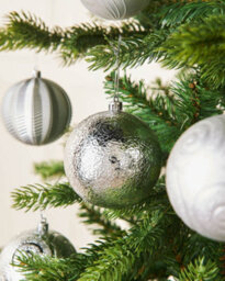 Werchristmas Silver Shatterproof Baubles 8 Cm 16 Pack - thumbnail 3