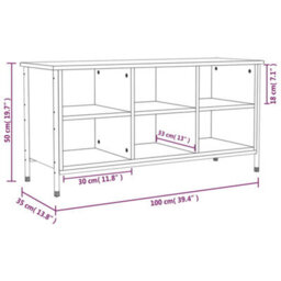 Berkfield Industrial Shoe Cabinet Grey Sonoma 100X35X50 Cm Engineered Wood - thumbnail 9