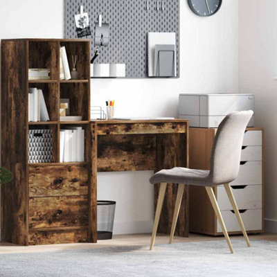Berkfield Smoked Oak Writing Desk Smoked Oak Mdf 70 X 40 X 76 Cm Durable - image 1