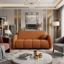 Viva Comfy Iv Sleeping Sofa Bed Has Bedding Storage Chipboard Frame Polyurethane Foam 172X103X85Cm Orange