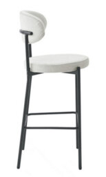 Aspect Furniture Set Of 2 Charlotte Kitchen Stools W Curved Back & Footrest,cream Velvet - thumbnail 6