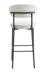 Aspect Furniture Set Of 2 Charlotte Kitchen Stools W Curved Back & Footrest,cream Velvet - thumbnail 7