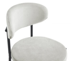 Aspect Furniture Set Of 2 Charlotte Kitchen Stools W Curved Back & Footrest,cream Velvet - thumbnail 8