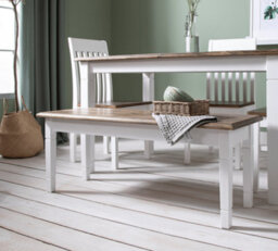 Nöa & Nani Noa & Nani Hallway Bench Kitchen Dining Entryway In White And Dark Pine Canterbury 117Cm - thumbnail 7