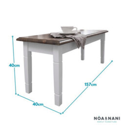 Nöa & Nani Noa & Nani Hallway Bench Kitchen Dining Entryway In White And Dark Pine Canterbury 117Cm - thumbnail 3