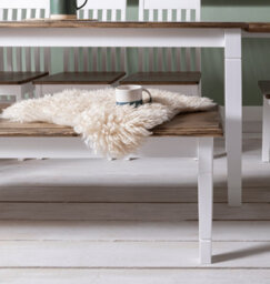 Nöa & Nani Noa & Nani Hallway Bench Kitchen Dining Entryway In White And Dark Pine Canterbury 117Cm - thumbnail 8