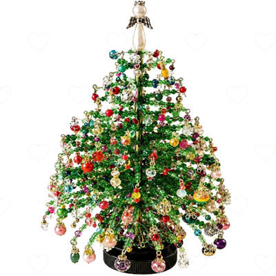 Amorly Diy Beaded Christmas Tree Kit, Festive Craft Set For Adults Beginners, Tabletop Ornament For Autumn Christmas Holiday Decoration - image 1