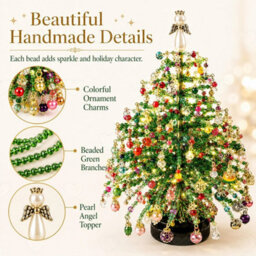 Amorly Diy Beaded Christmas Tree Kit, Festive Craft Set For Adults Beginners, Tabletop Ornament For Autumn Christmas Holiday Decoration - thumbnail 6