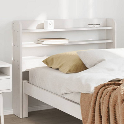 Walplus Headboard With Shelves White 75 Cm Solid Wood Pine - image 1
