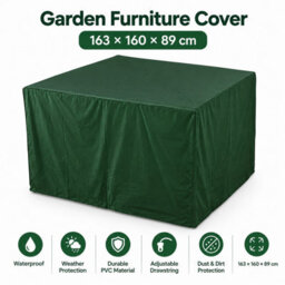 Green Waterproof Garden Furniture Cover L163 X W160 X H89Cm - thumbnail 1