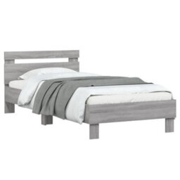 Berkfield Bed Frame Without Mattress With Headboard Grey Sonoma 90X200 Cm - thumbnail 4