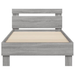 Berkfield Bed Frame Without Mattress With Headboard Grey Sonoma 90X200 Cm - thumbnail 5