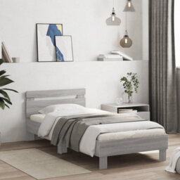 Berkfield Bed Frame Without Mattress With Headboard Grey Sonoma 90X200 Cm