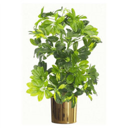 Leaf Artificial 75Cm Plant With Premium Metal Planter Botanik