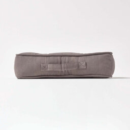 Homescapes Charcoal Grey Rajput Ribbed Cotton Floor Cushion - thumbnail 5