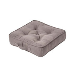 Homescapes Charcoal Grey Rajput Ribbed Cotton Floor Cushion - thumbnail 1