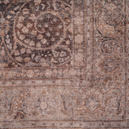 Loomed Traditional Design Cotton Chenille Rug Beige Brown Machine Washable 60Cm X 240Cm - thumbnail 5