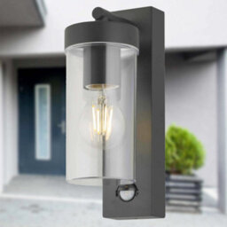 First Choice Lighting Set Of 2 Hadron - Black Outdoor Motion Sensor Ip44 Security Wall Light - thumbnail 5