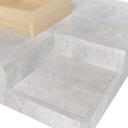 Abrihome Coffee Table, Living Room Table, Side Table With Removable Storage Box, Concrete Gray And Wood Color - thumbnail 5
