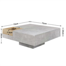Abrihome Coffee Table, Living Room Table, Side Table With Removable Storage Box, Concrete Gray And Wood Color - thumbnail 9