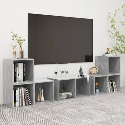 Berkfield 6 Piece Tv Cabinet Set Concrete Grey Engineered Wood - image 1