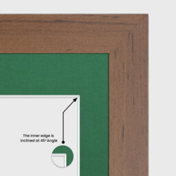 AK Frames 12X12 Walnut Modern Multi Photo Frame With Emerald Mount - Holds 4 Apertures (4X) 6X4 Photos - thumbnail 7