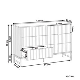 Beliani 6 Drawer Chest Glastonbury Marble/ Black - thumbnail 3