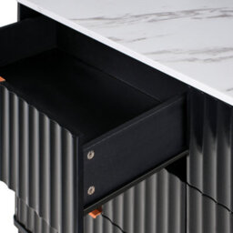 Beliani 6 Drawer Chest Glastonbury Marble/ Black - thumbnail 7