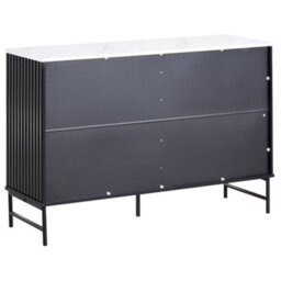 Beliani 6 Drawer Chest Glastonbury Marble/ Black - thumbnail 6