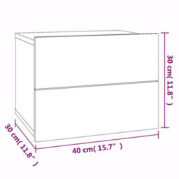 Berkfield Bedside Cabinets Smoked Oak 40X30X30 Cm Engineered Wood - thumbnail 9
