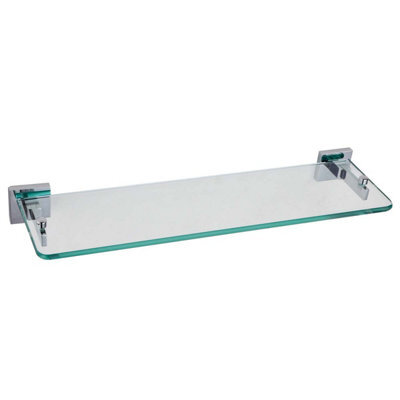 Plum&clay Tate Bathroom Wall Mounted Chrome Glass Shelf (W)50Cm - image 1