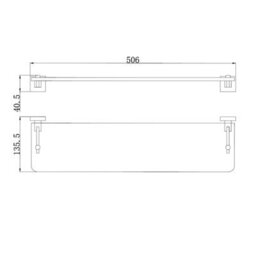 Plum&clay Tate Bathroom Wall Mounted Chrome Glass Shelf (W)50Cm - thumbnail 2