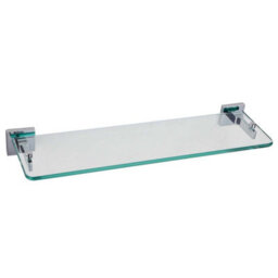 Plum&clay Tate Bathroom Wall Mounted Chrome Glass Shelf (W)50Cm - thumbnail 1