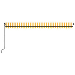 Berkfield Manual Retractable Awning With Led 500X350 Cm Yellow And White - thumbnail 4