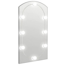 Berkfield Mirror With Led Lights 90X45 Cm Glass Arch - thumbnail 2