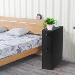 Free Standing Slim Floor Cabinet Narrow Wooden Storage With Drawers Bathroom - thumbnail 5