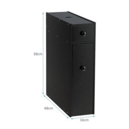 Free Standing Slim Floor Cabinet Narrow Wooden Storage With Drawers Bathroom - thumbnail 2