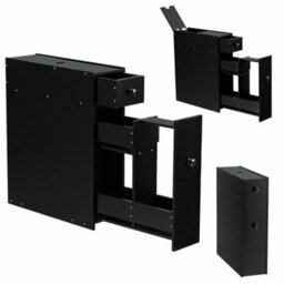 Free Standing Slim Floor Cabinet Narrow Wooden Storage With Drawers Bathroom - thumbnail 1