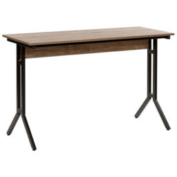 Beliani Home Office Desk Creek Dark Brown 120 Cm 48 Cm - thumbnail 1