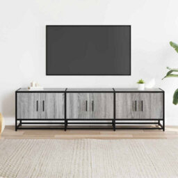 Berkfield Tv Cabinet Grey Sonoma 150X35X41 Cm Engineered Wood And Metal - thumbnail 3