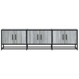 Berkfield Tv Cabinet Grey Sonoma 150X35X41 Cm Engineered Wood And Metal - thumbnail 4