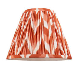 Luminosa Lighting Luminosa Myrtle Marlin Blue Table Lamp With Apricot Orange Fabric Zigzag Shade 25Cm B22 - thumbnail 7