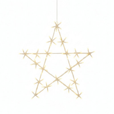 Pegdev - Pdl 50Cm Warm White Led Christmas Star Outdoor Decoration With 8 Modes Metal Frame Garden Holiday Lights - image 1