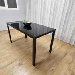 Kosy Koala Dining Table Black Glass Kitchen Place For 4 Seats, Dining Table Only (Black H 75 X L 120 X W 70 Cm) - thumbnail 6