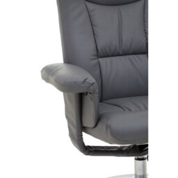 Orsina Functional Grey Leather Effect Recliner, Comfortable Retro Recliner For Livingroom, Modern Swivel Recliner - thumbnail 9