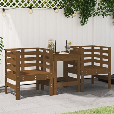 Berkfield Garden Chairs 2 Pcs Honey Brown 61.5X53X71 Cm Solid Wood Pine - image 1