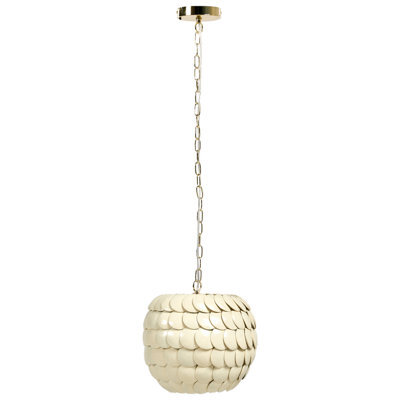 Wyld And Coco Naturenest Coconut Shell Pendant Lamp Beige Natural Boho, W26 X D26 X H102Cm - image 1
