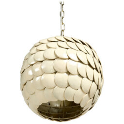 Wyld And Coco Naturenest Coconut Shell Pendant Lamp Beige Natural Boho, W26 X D26 X H102Cm - thumbnail 6