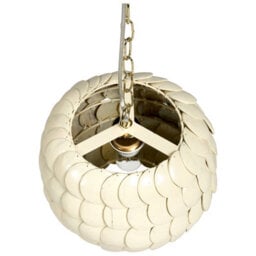 Wyld And Coco Naturenest Coconut Shell Pendant Lamp Beige Natural Boho, W26 X D26 X H102Cm - thumbnail 5